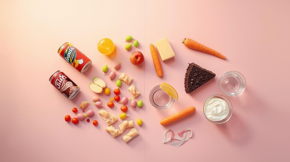 «Υγιεινά και ανθυγιεινά τρόφιμα γύρω από χαμόγελο – σύγκριση επιπτώσεων στη στοματική υγεία.»